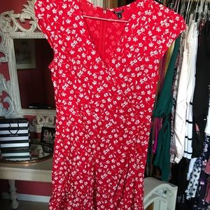 Red floral dress